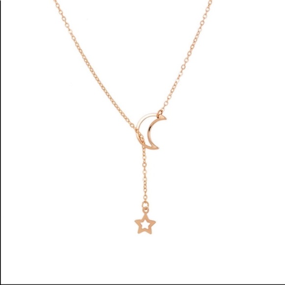 Moon & Star Lariat Necklace - Picture 3 of 4